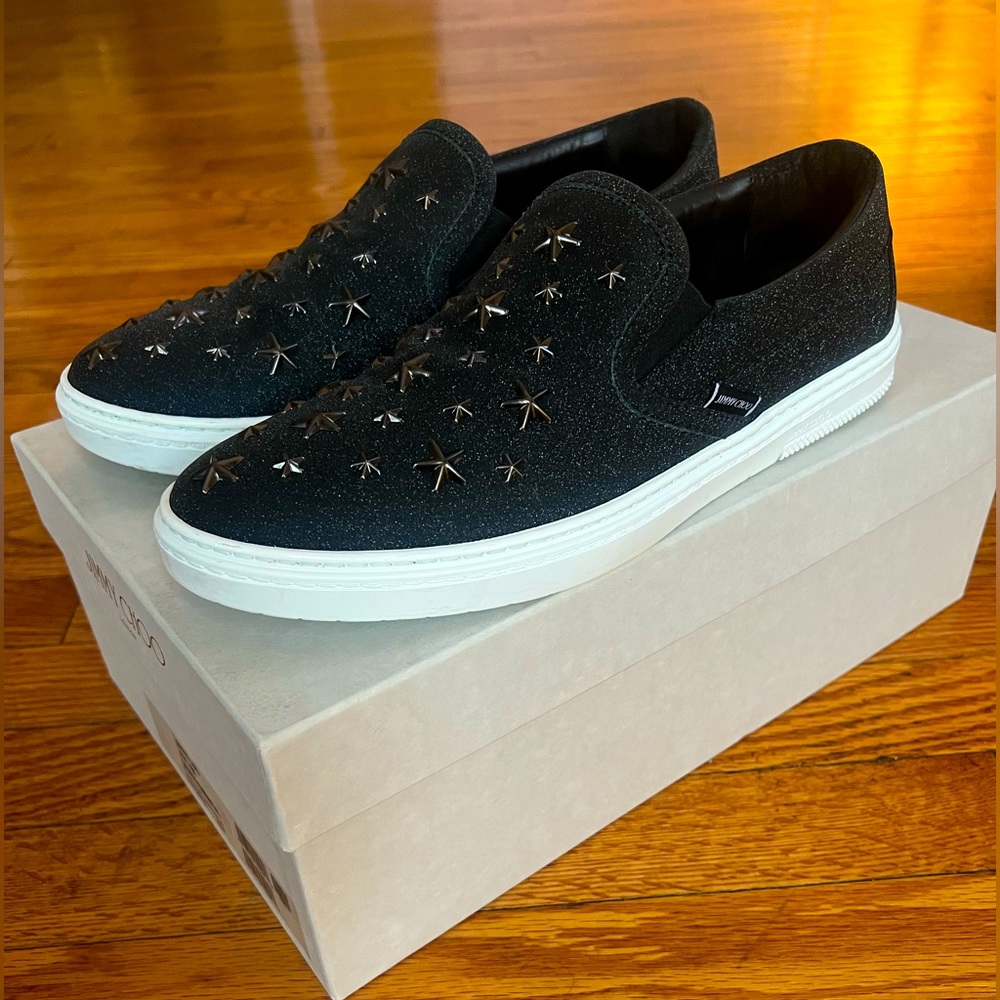 Jimmy Choo grove fine glitter leather shoes 42.5